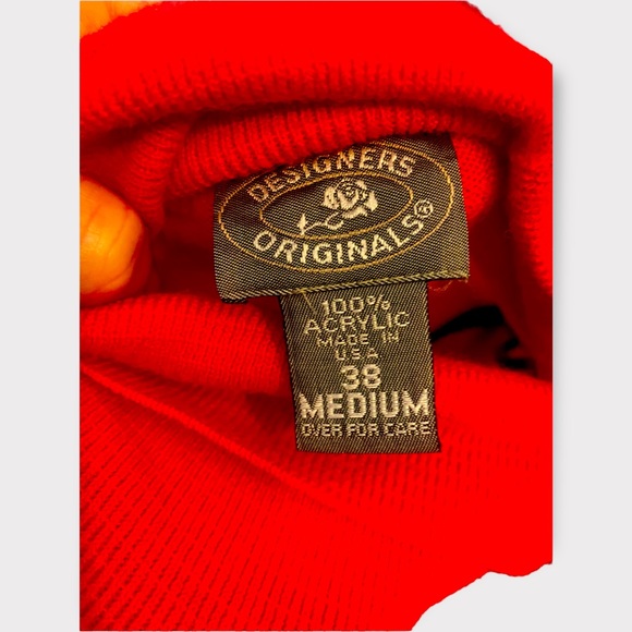 Vintage Red Acrylic Turtleneck by Designers Originals - Picture 3 of 3
